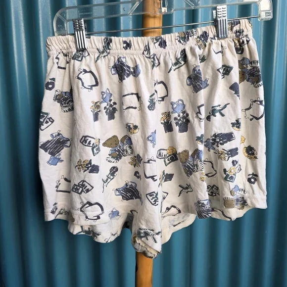 Teddy Bear Patterned White and Blue Two-Piece Set Pajamas Medium - Picture 7 of 13